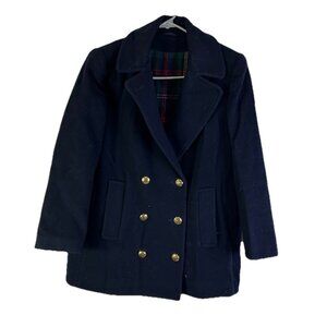 Vintage 90s Wool Double Breasted Pea Coat Preppy Sailor USA